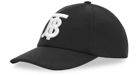Burberry Monogram Motif Cotton Jersey Baseball Cap Black White