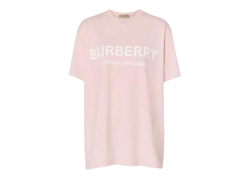 Burberry Women's Logo Print T-shirt Pink/White - US