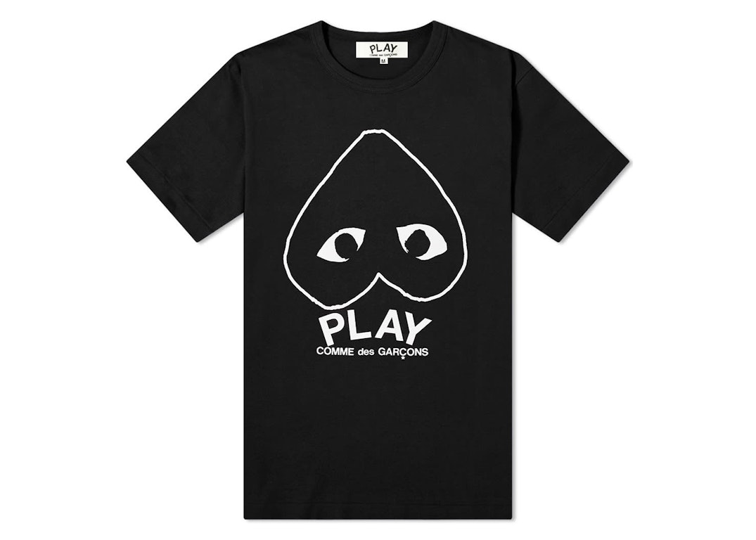 Pre-owned Cdg Play Inverted Heart Logo Tee Black