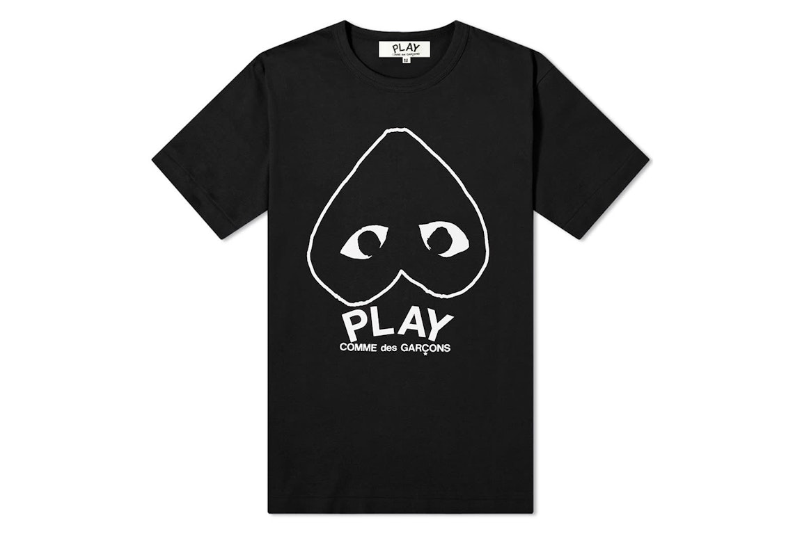 Pre-owned Cdg Play Inverted Heart Logo Tee Black