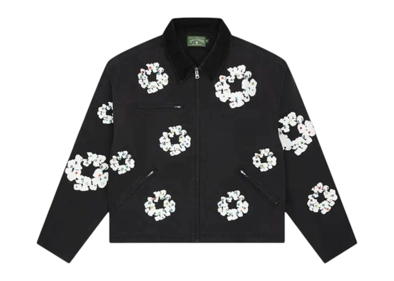Denim Tears Cotton Wreath Canvas Work Jacket Black Men's - FW25 - US