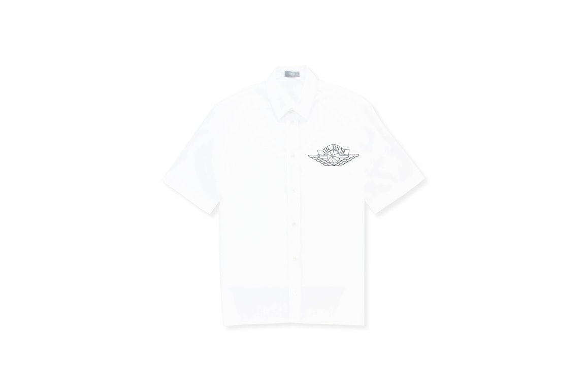 Pre-owned Dior X Jordan Short Sleeve Button Up Shirt White