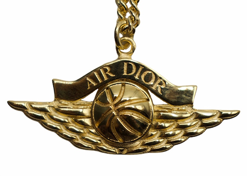 Dior x Jordan Wings Pendant Necklace Gold in Metal with Goldtone US