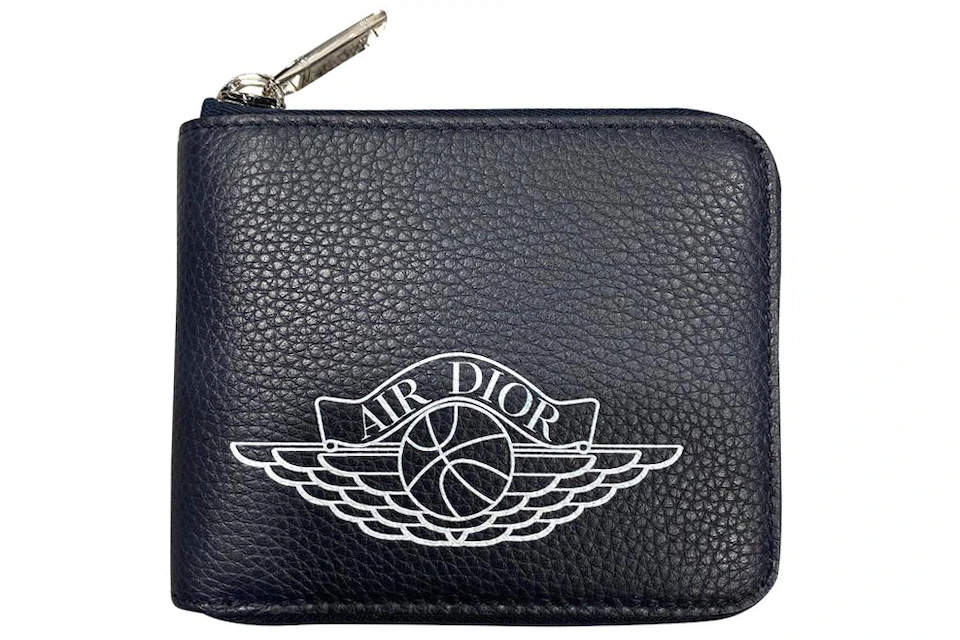 Dior x Jordan Wings Zip Wallet (4 Card Slot) Navy