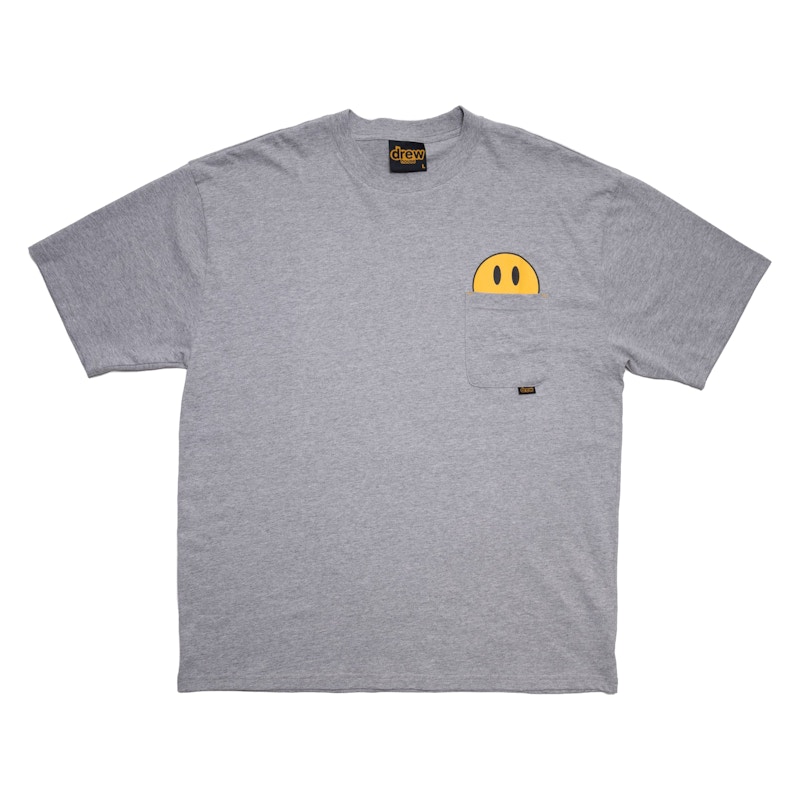 drew house Mini Mascot Pocket Tee Heather Grey Men's - FW21 - US