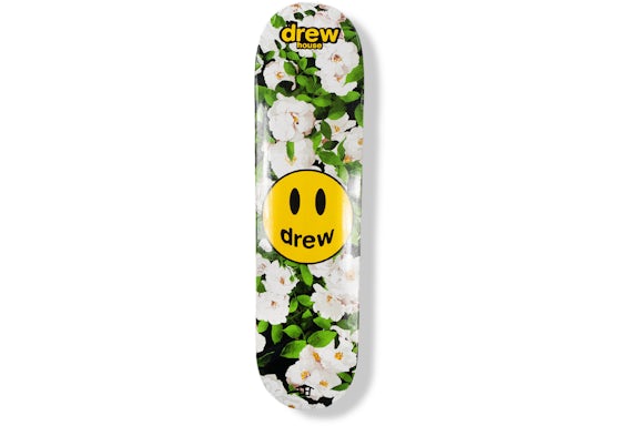drew house White Flowers Skate Deck White/Green