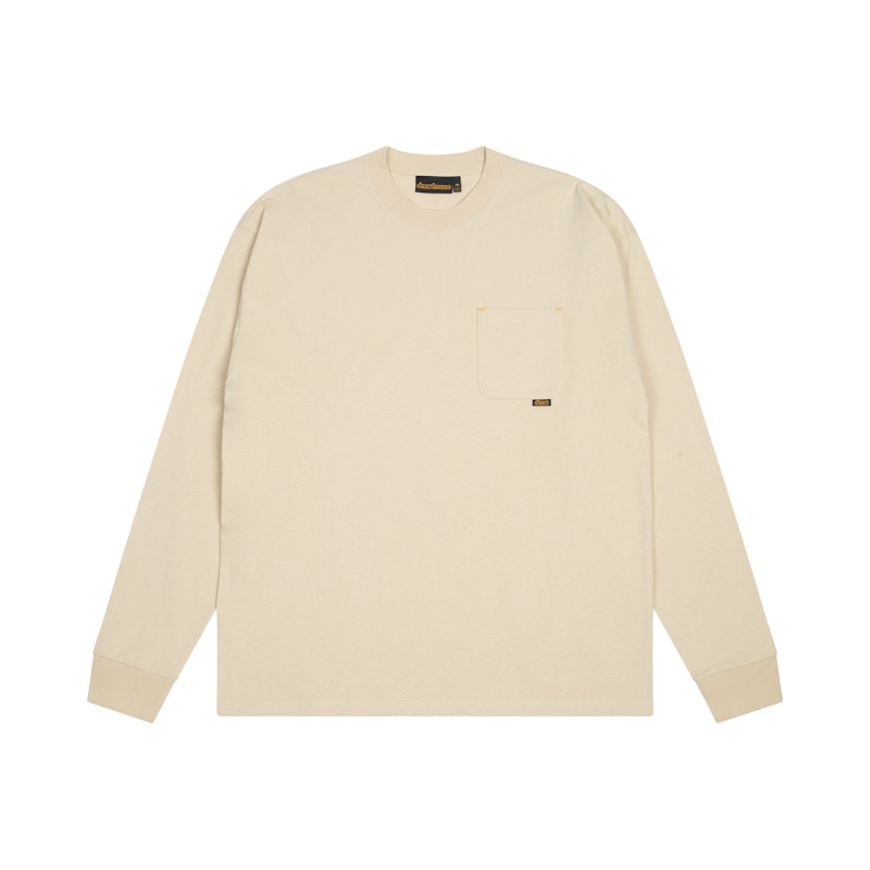 drew house basic l/s pocket tee biscotti