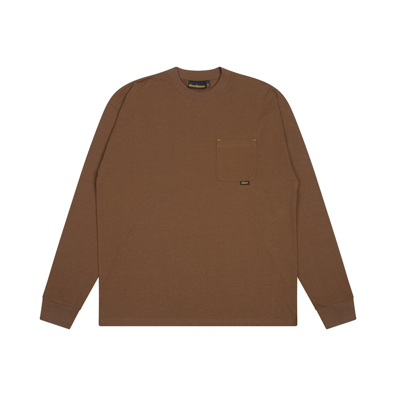 drew house basic l/s pocket tee brown