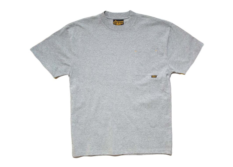 drew house basic ss pocket tee (SS21) heather grey