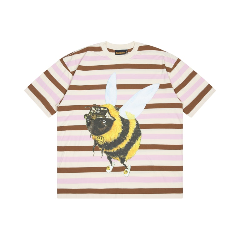Pre-owned Drew House Bizzy Ss Tee Brown Stripe
