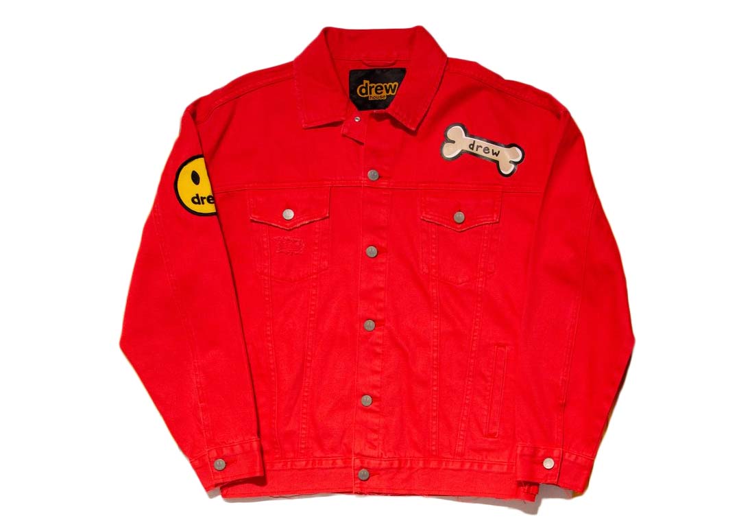 drew house buddy trucker jacket washed red Men's - SS21 - US