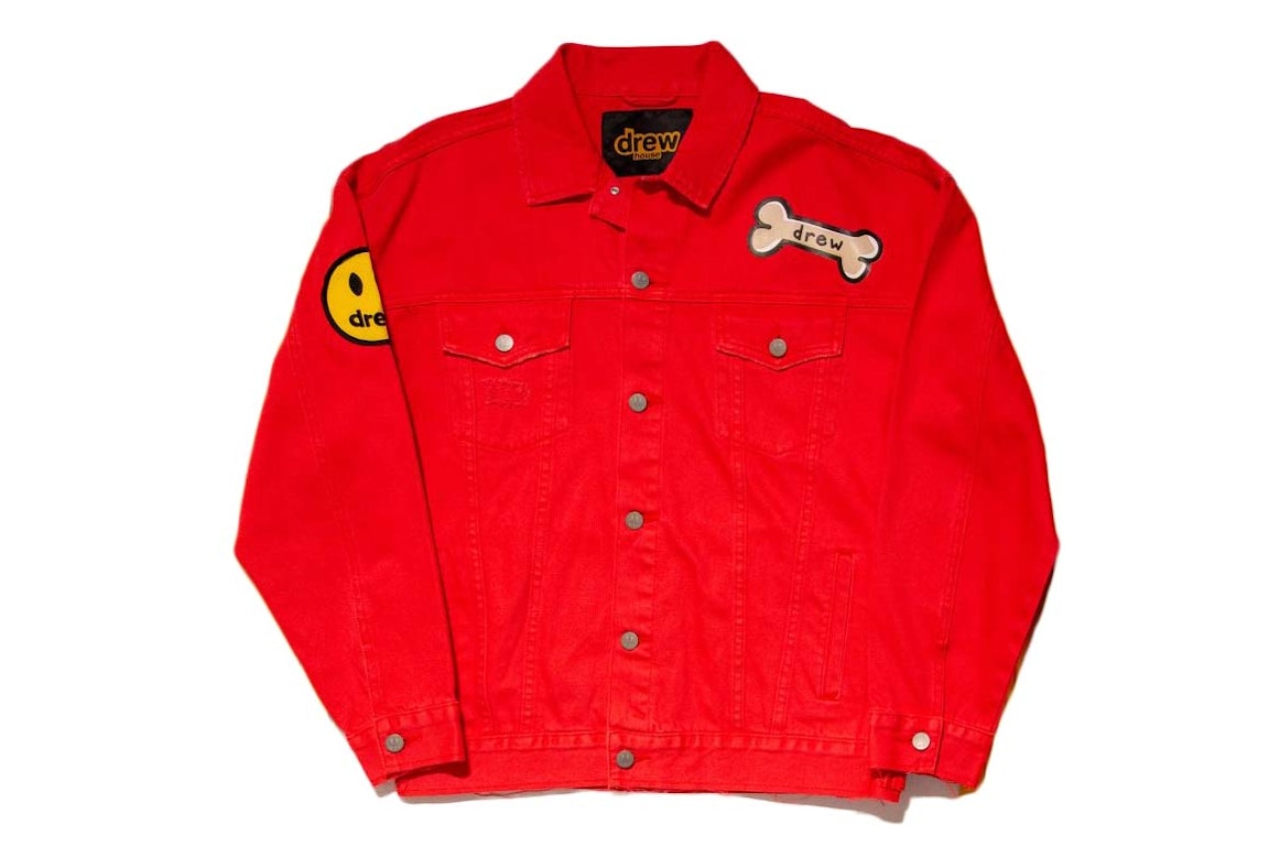 Pre-owned Drew House Buddy Trucker Jacket Washed Red
