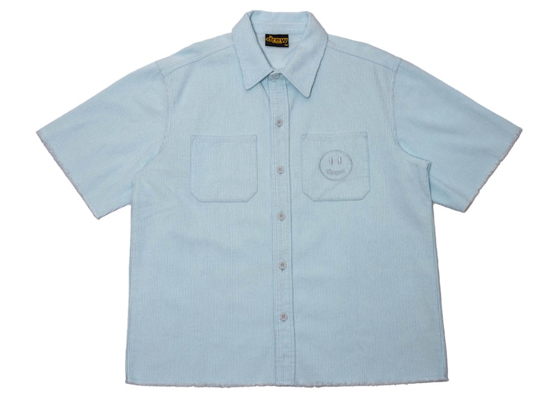 drew house corduroy ss shirt baby blue Men's - SS21 - US