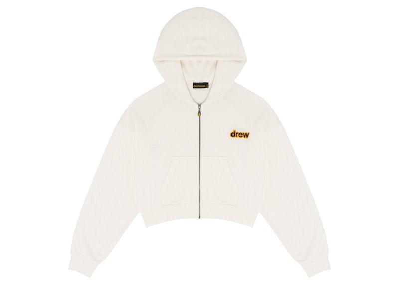 drew house cropped zip up hoodie off white Men s FW22 US