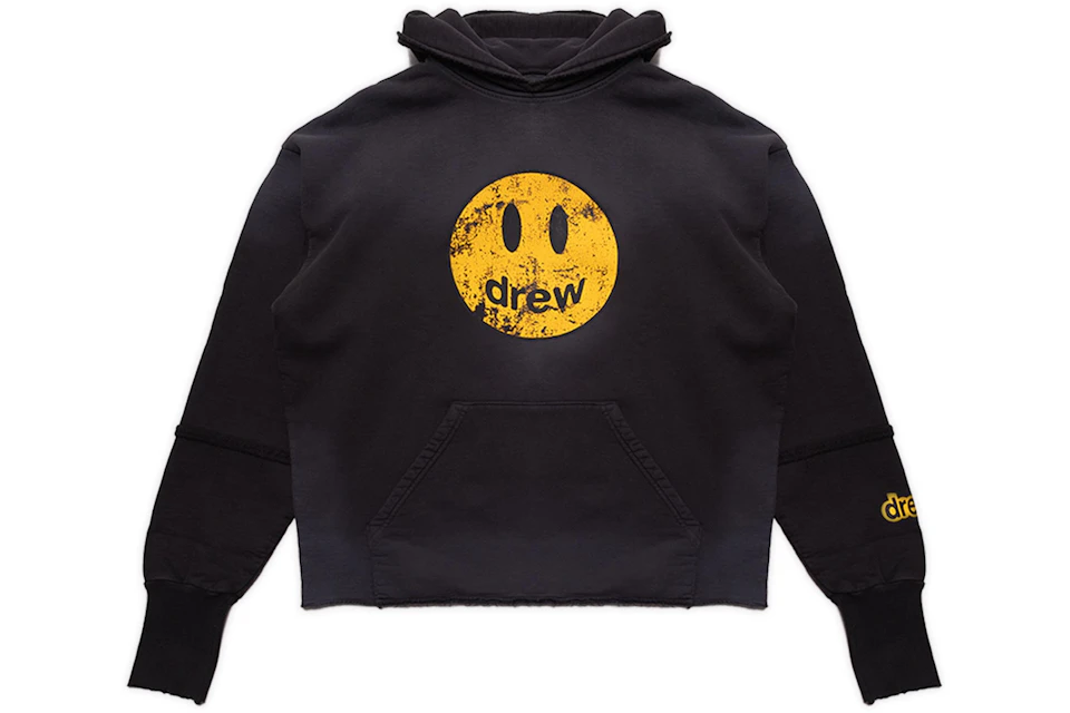 drew house deconstructed mascot hoodie faded black