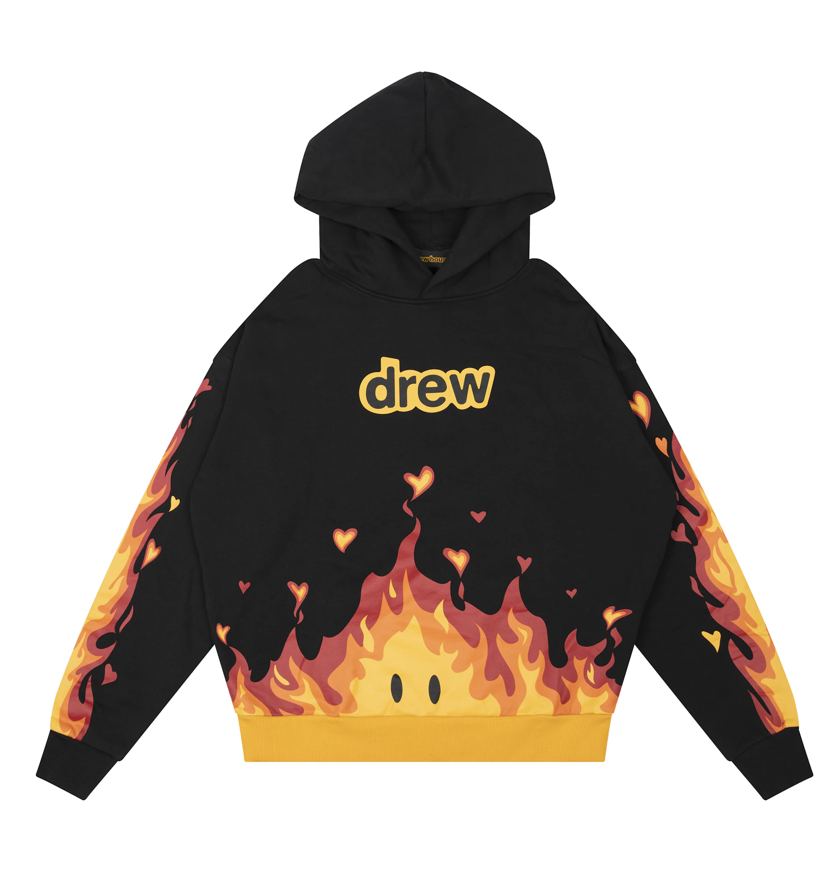 Black hoodie with flames on sleeves Clearance