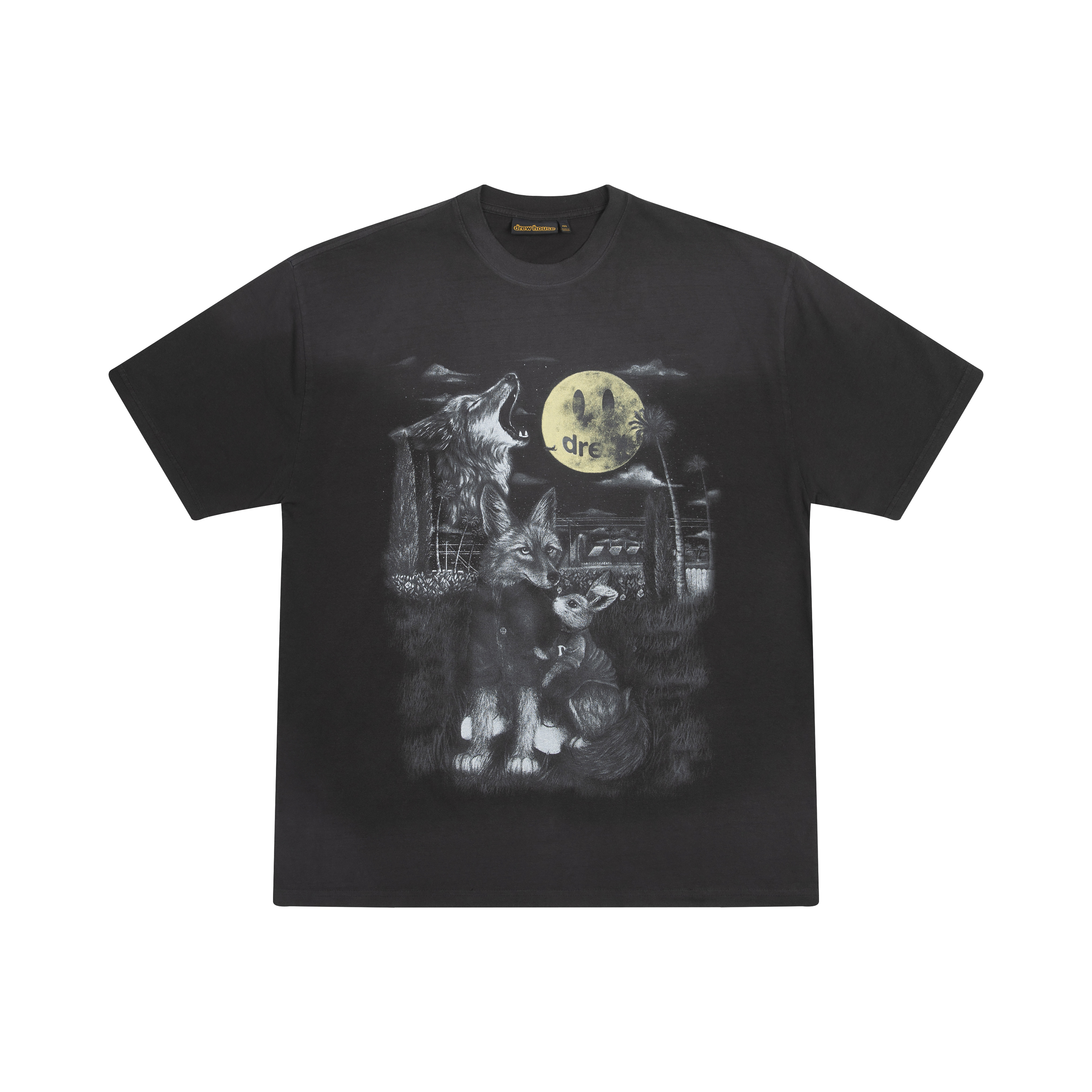 drew house full moon ss t-shirt faded black