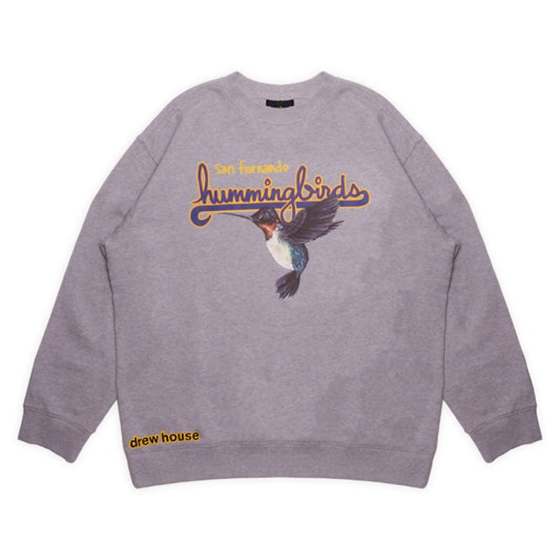 drew house hummingbirds crewneck heather grey Men's - US