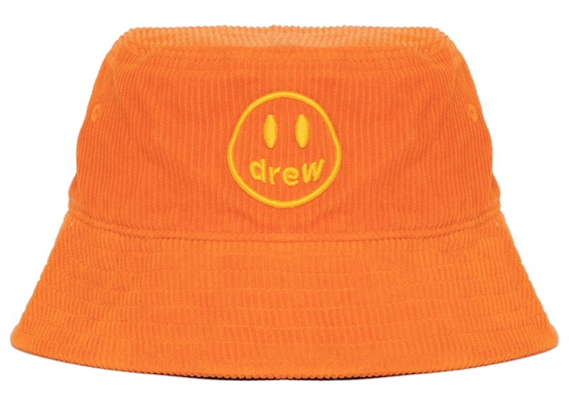 drew house mascot corduroy bucket hat orange