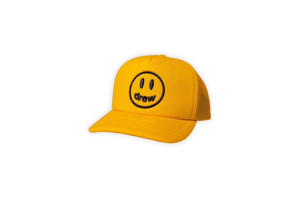 Pre-owned Drew House Mascot Trucker Hat Ss22 Golden Yellow