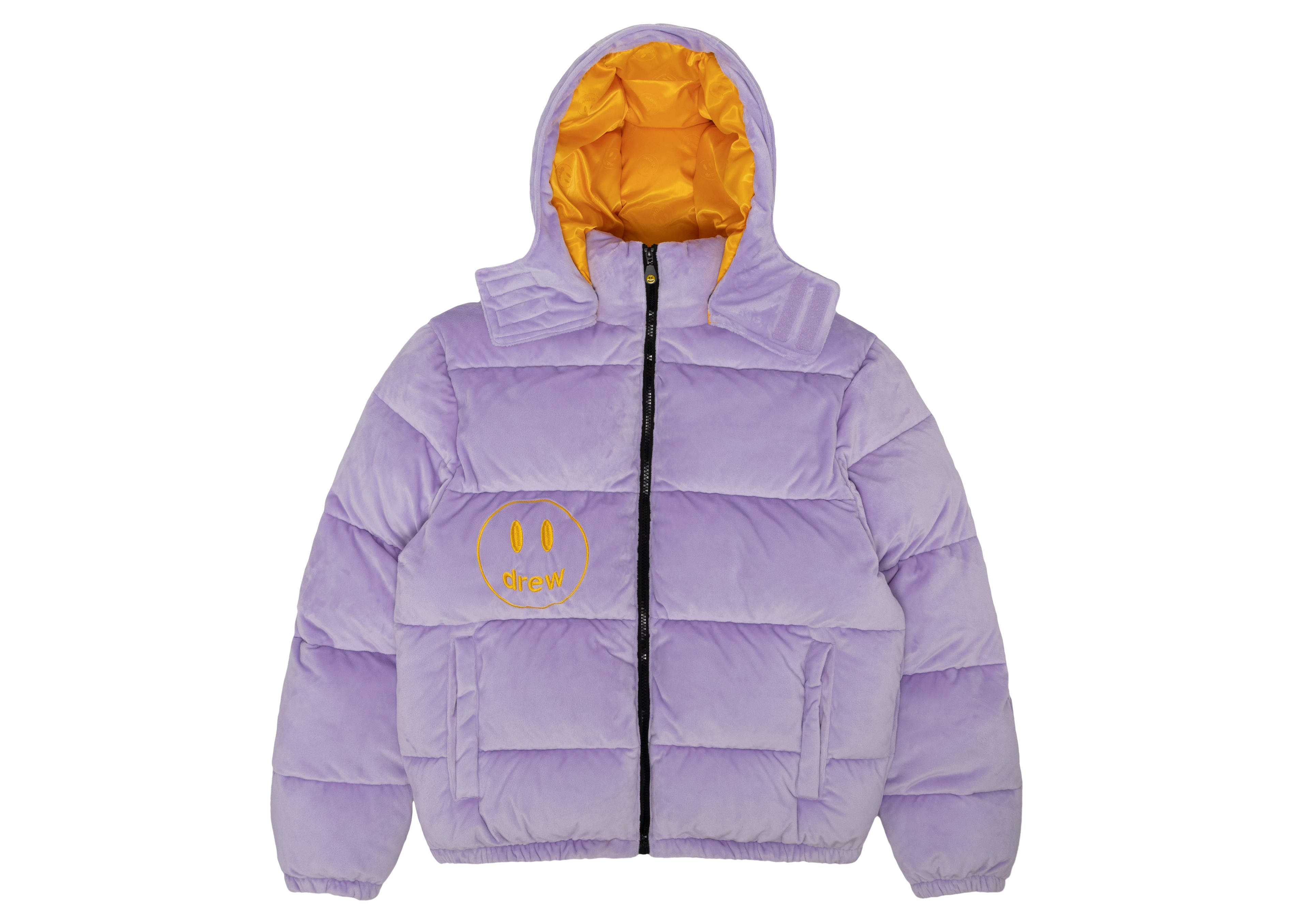 drew house plush hooded puffer jacket lavender - FW22 - US