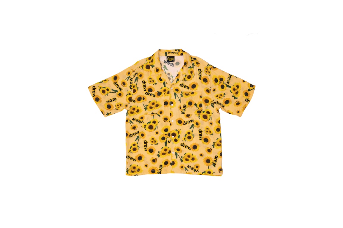 Pre-owned Drew House Rayon Camp Shirt Secret Sunflower