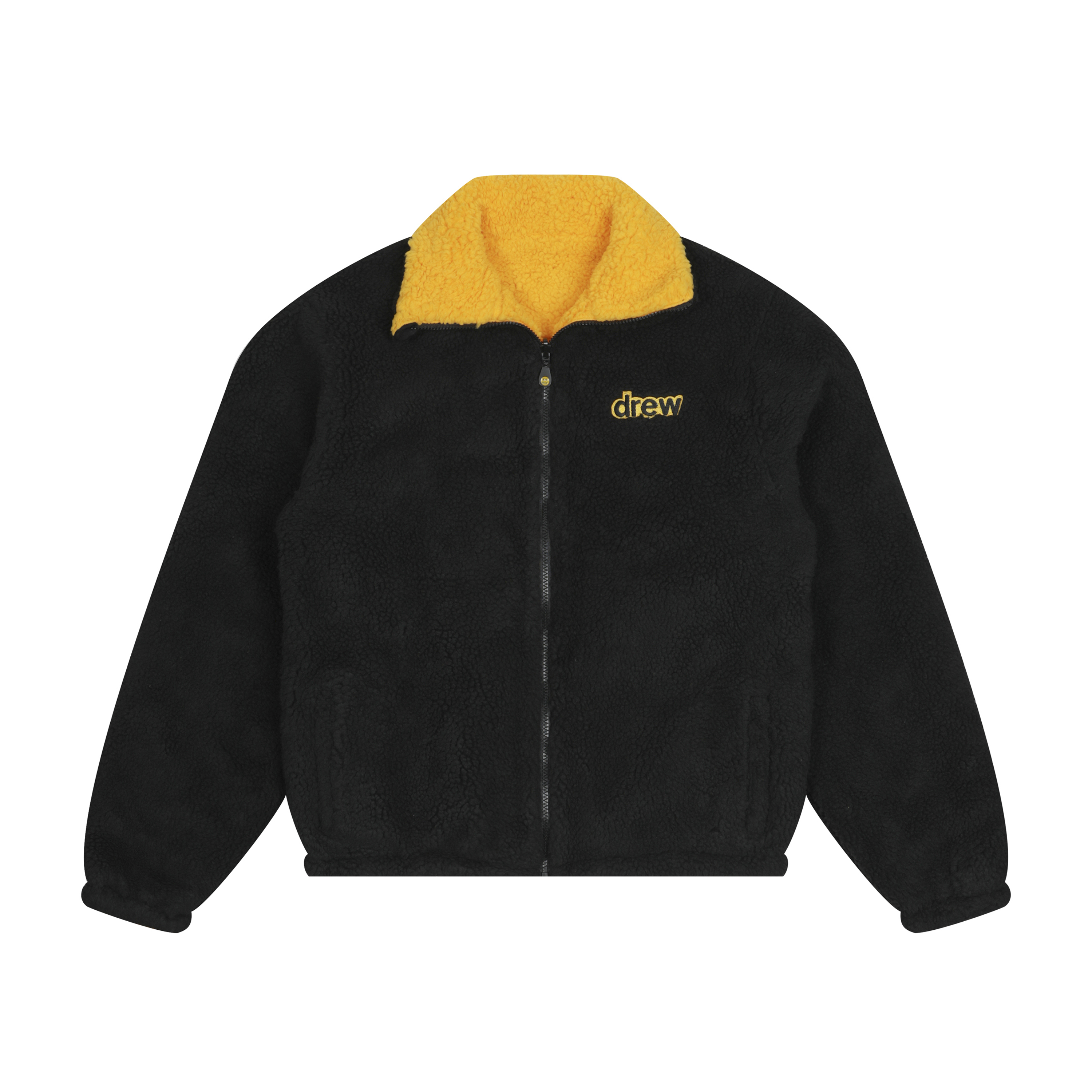 drew house reversible zip up jacket black/golden yellow Men's