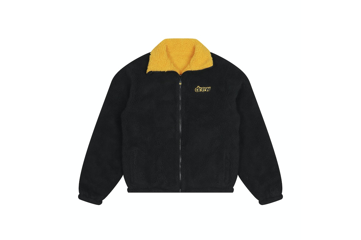 Pre-owned Drew House Reversible Zip Up Jacket Black/golden Yellow