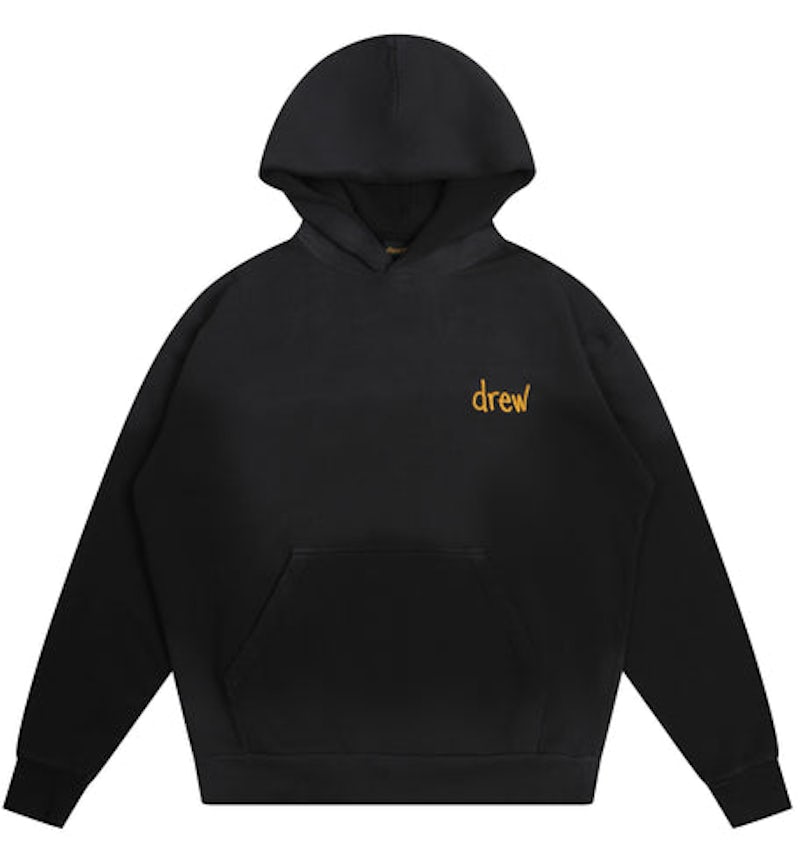 drew house scribble boxy hoodie faded black Men's US