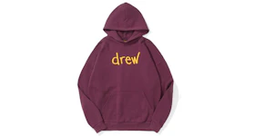 drew house scribble embroidery hoodie berry