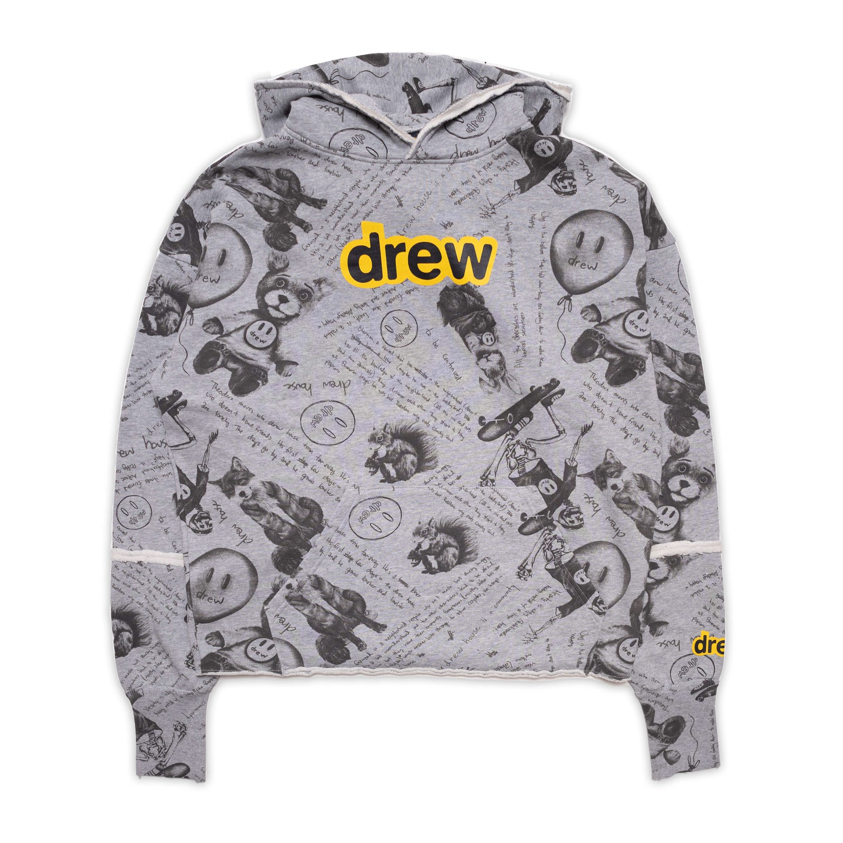 drew house secret deconstructed hoodie idears/heather grey