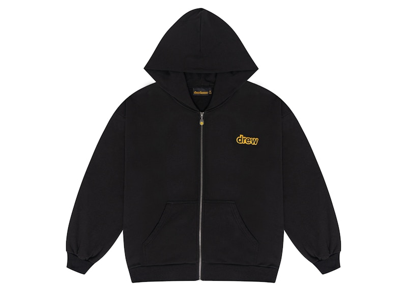 drew house secret zip up hoodie black