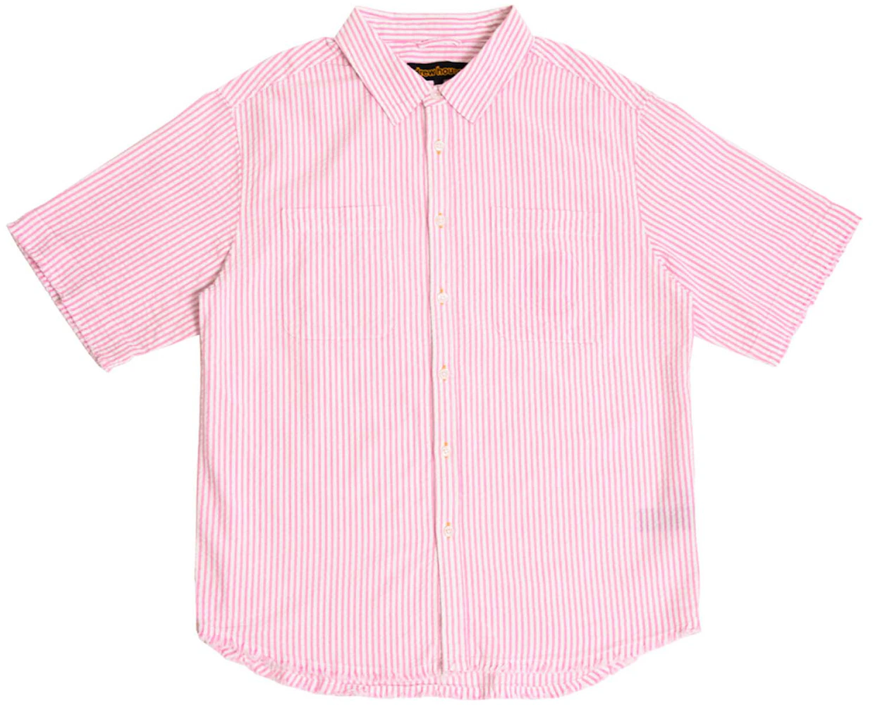 drew house seersucker ss shirt seersucker pink Men's - SS21 - US