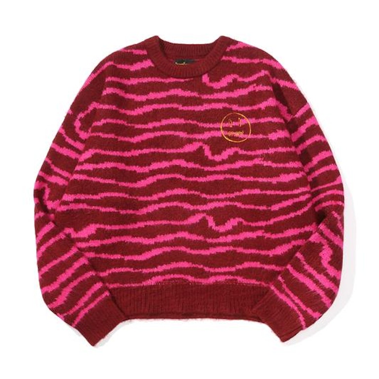 Pre-owned Drew House Sketch Mascot Squiggle Sweater Maroon/magenta