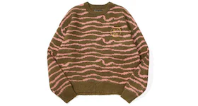 drew house sketch mascot squiggle sweater olive/mauve