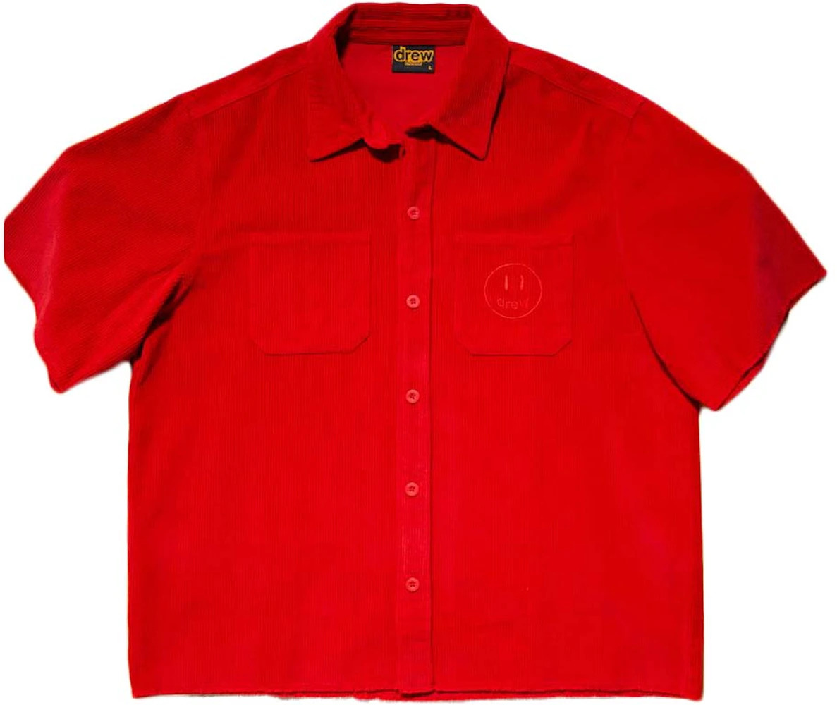 drew house ss corduroy shirt red Men's - SS21 - US