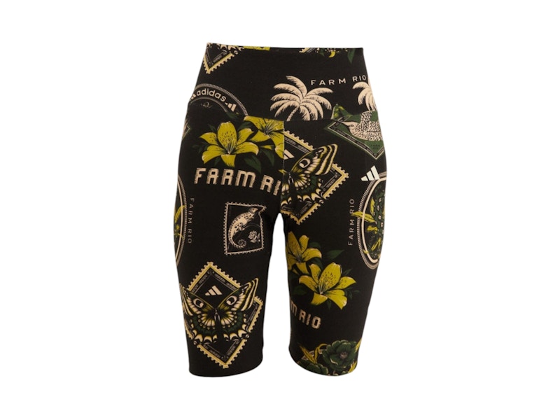 Pre-owned Adidas Originals Women's Adidas X Farm Rio Label Gardens Bike Short In Black