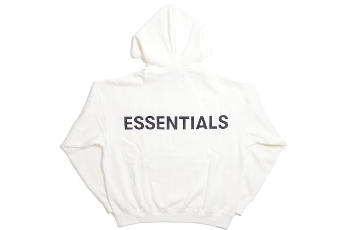 FEAR OF GOD ESSENTIALS 3M Logo Pullover Hoodie White