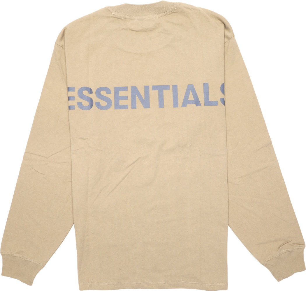 Fear of God Essentials Long Sleeve Boxy T-Shirt Tan Men's - FW19 - US