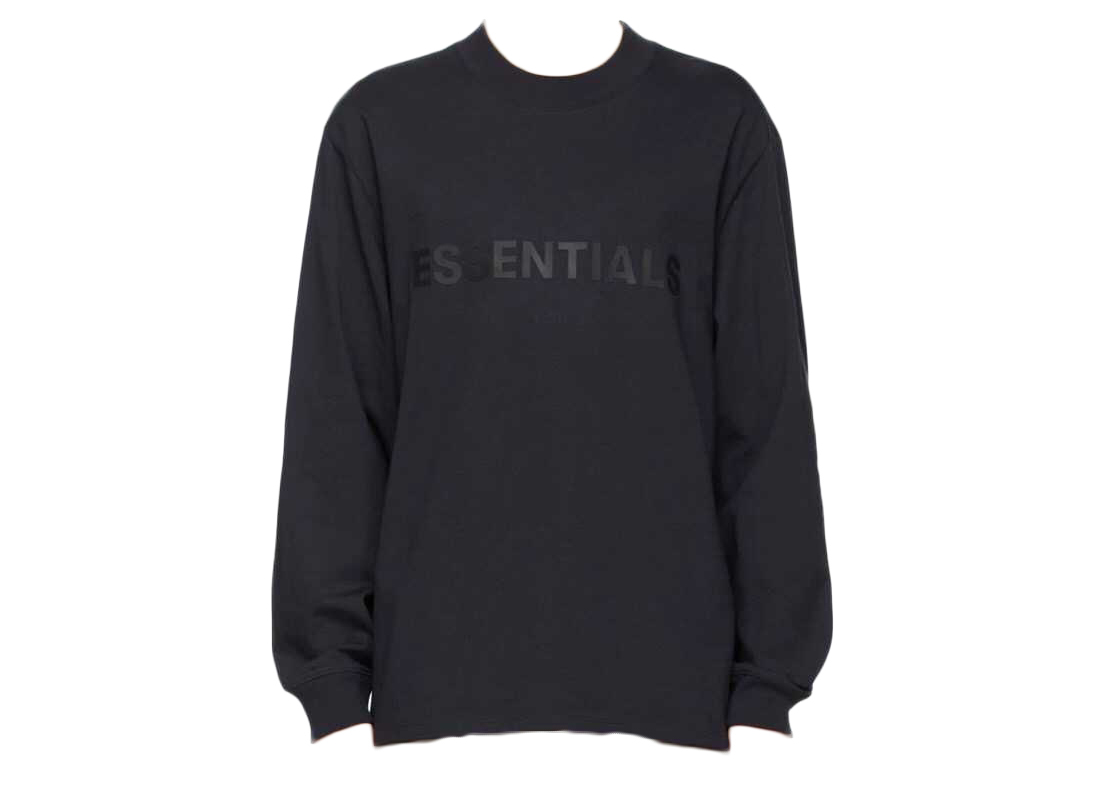 Fear of God Essentials x SSENSE Boxy Long Sleeve T-Shirt Applique Logo Dark  Navy