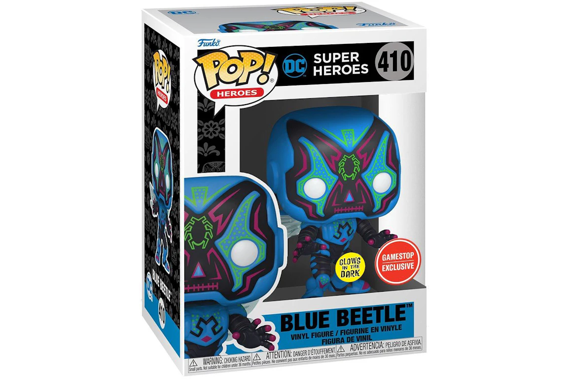 Funko Pop! Heroes DC Super Heroes Blue Beetle GITD GameStop Exclusive Figure #410