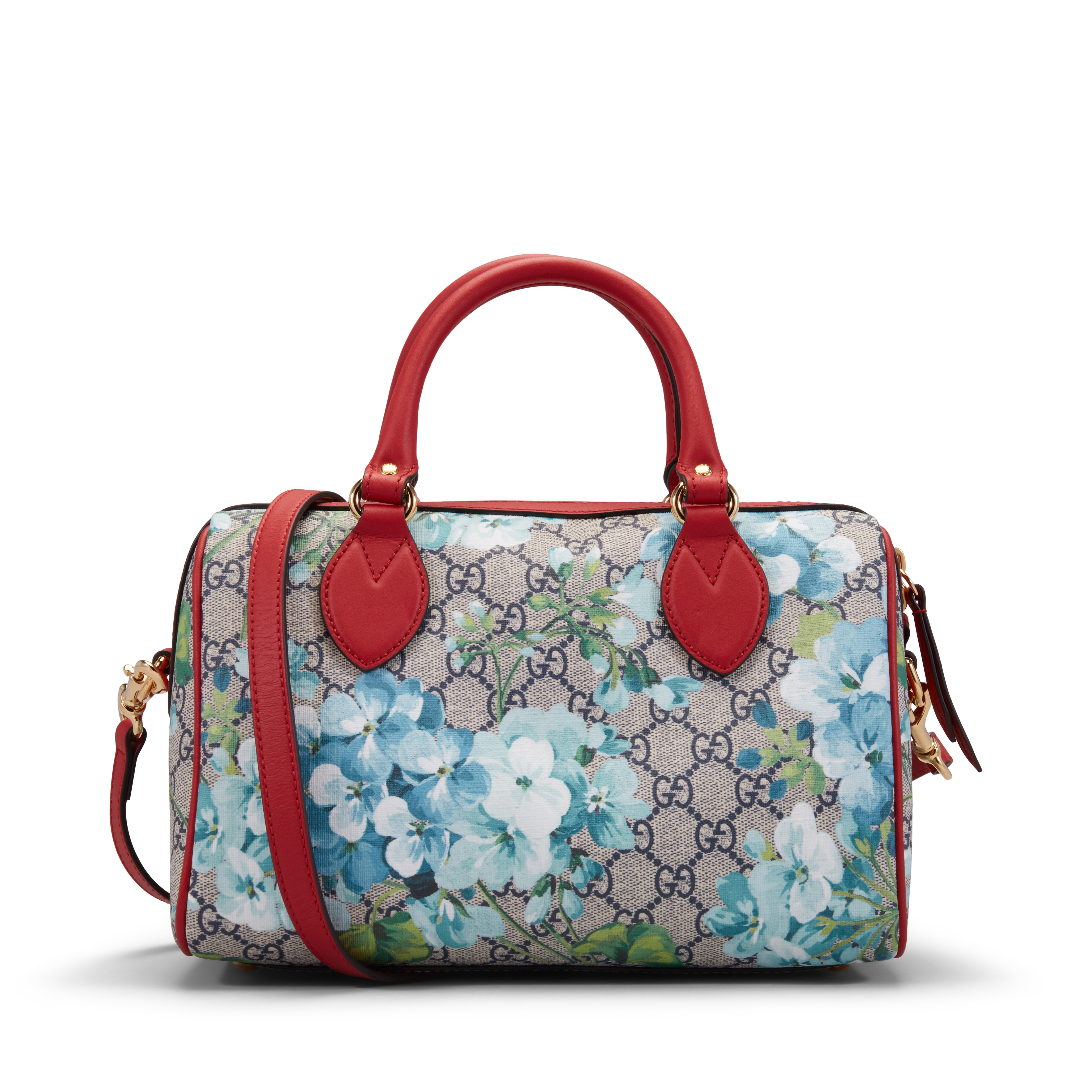 Gucci Boston GG Supreme Blooms Small Blue/Red in Coated