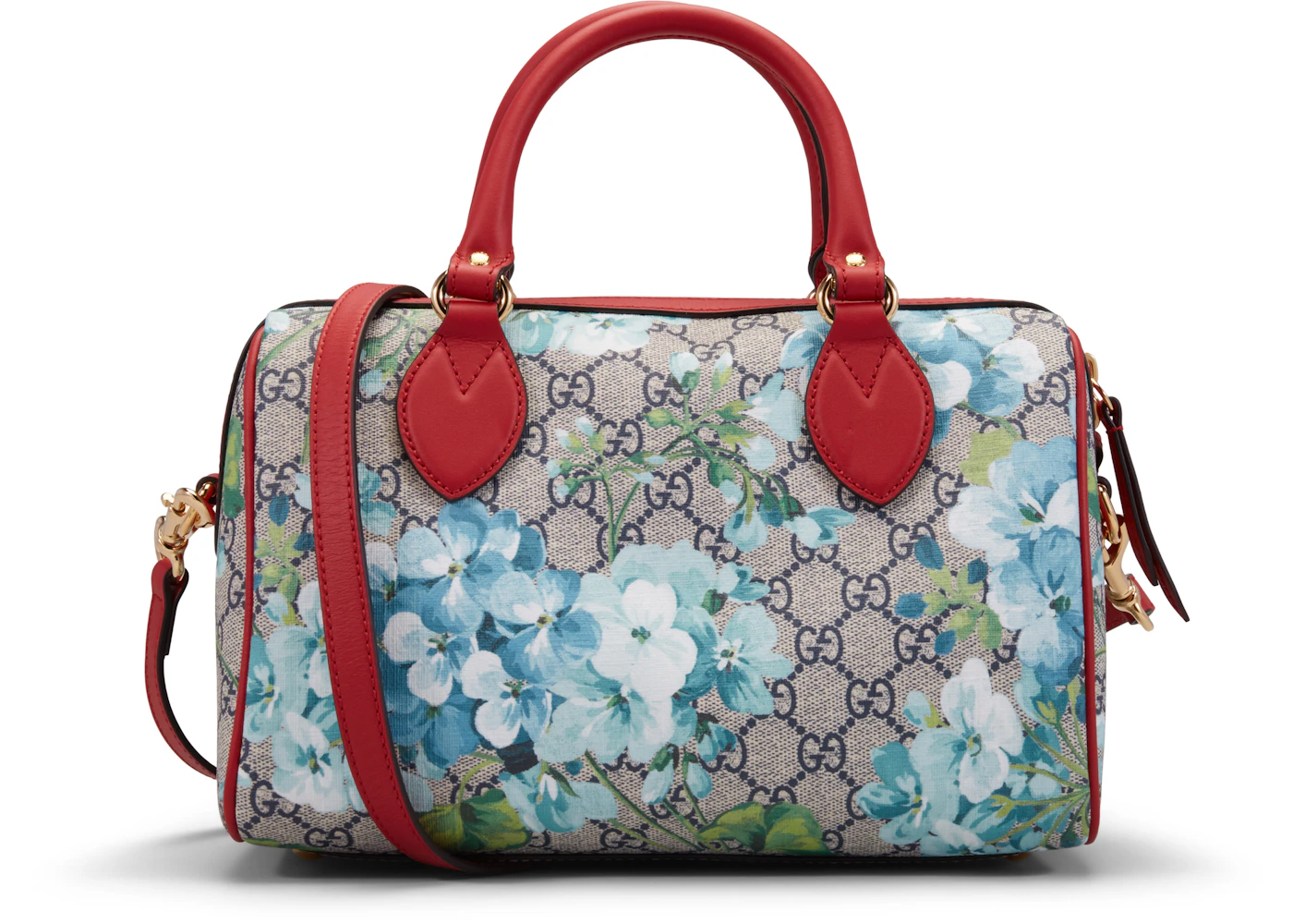 Gucci Boston GG Supreme Blooms Small Blue/Red in Coated Canvas/Leather with  Gold-tone - US