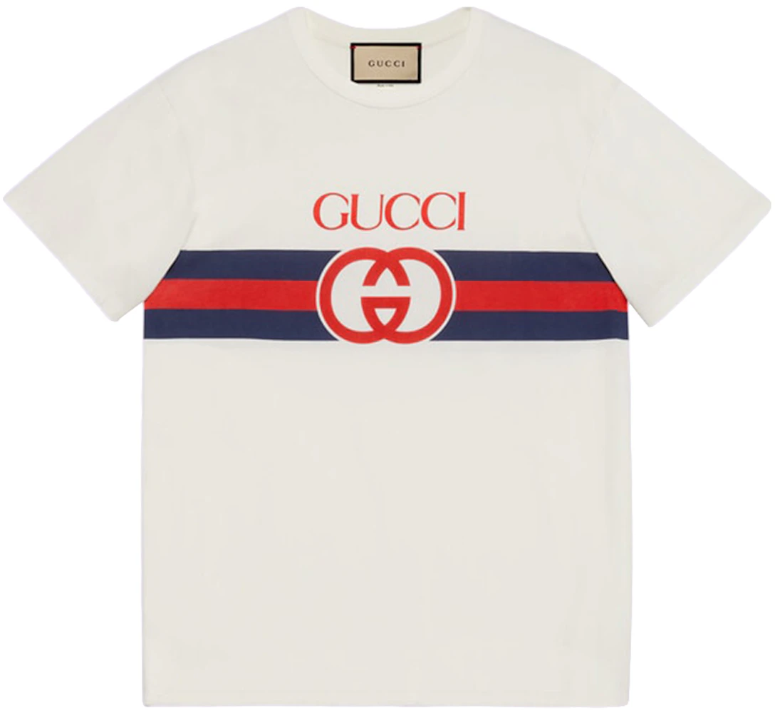 Gucci Interlocking G Cotton T-Shirt White/Multi Men's - SS23 - US