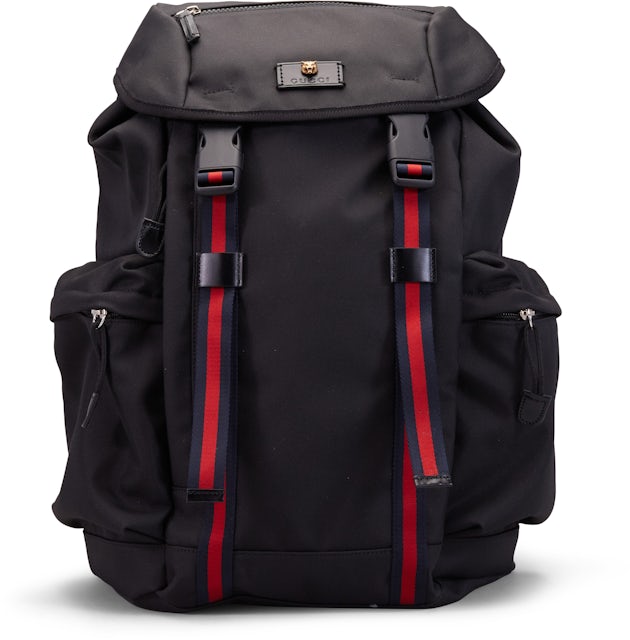 Gucci Black Techno Canvas Web Small Backpack Shoulder Bag