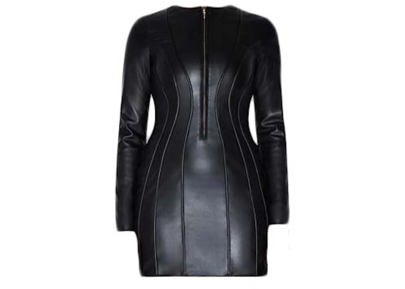 khy by Kylie Jenner Faux Leather Long Sleeve Mini Dress Black - FW23 - US khy by Kylie Jenner Faux Leather Long Sleeve Mini Dress Black - FW23 - US