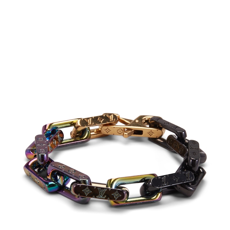 Louis Vuitton Chain Bracelet Engraved Monogram Colors Black/Gold/Multicolor