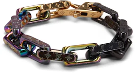 Louis Vuitton Chain Bracelet Engraved Monogram Colors Black/Gold/Multicolor