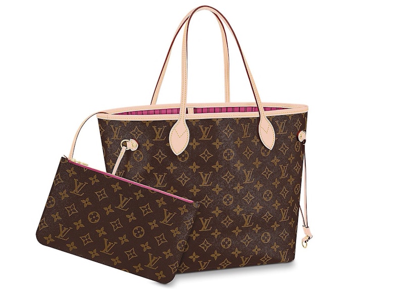 Louis Vuitton Neverfull Monogram MM Pivoine Lining in Coated