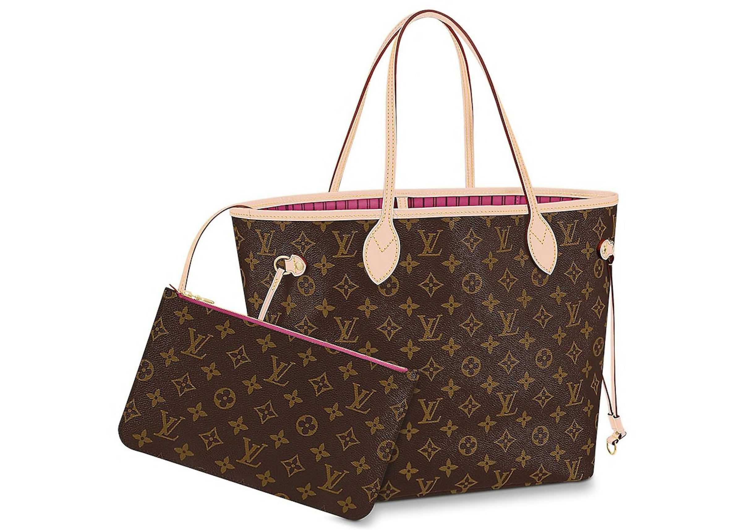 Louis Vuitton Neverfull Monogram MM Pivoine Lining in Coated Canvas - US